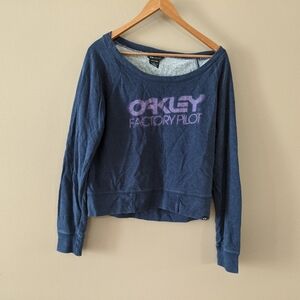 Oakley scoop neck blue women's sweatshirt